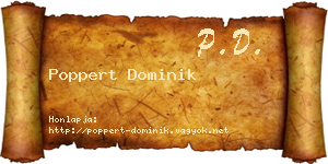 Poppert Dominik névjegykártya